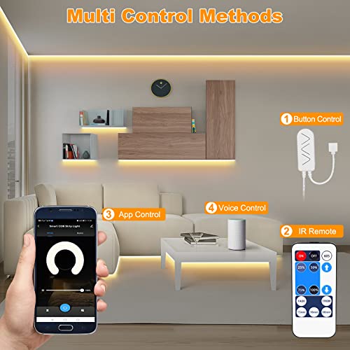 Tatazone WiFi COB LED Strip Light, 16.4ft