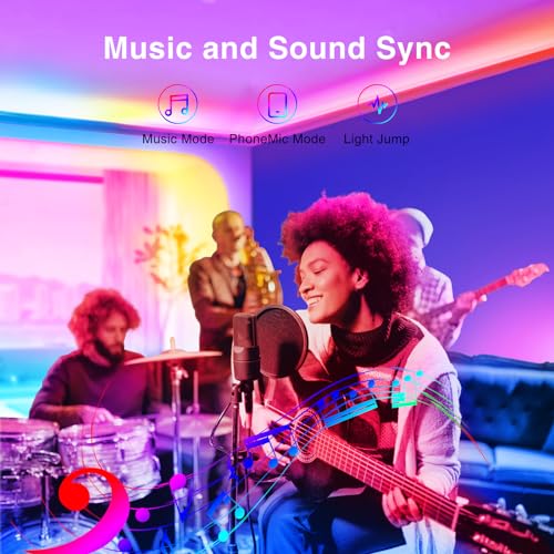 TJOY 100ft Bluetooth Music Sync LED Strip Lights