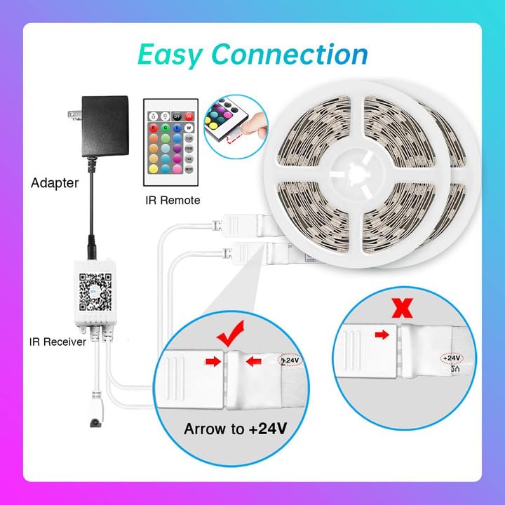 TJOY 100ft Bluetooth Music Sync LED Strip Lights