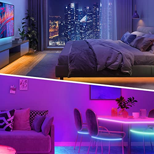 KSIPZE 100ft RGB Music Sync LED Strip Lights