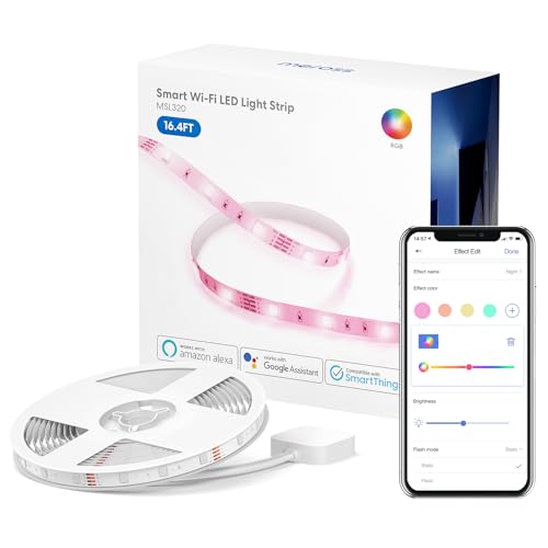 Smart LED WiFi Strip Lights, 16.4ft RGB App Control