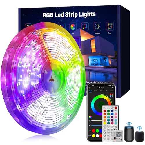 50ft Smart RGB LED Strip Lights with WiFi
