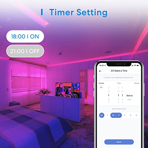 Smart LED WiFi Strip Lights, 16.4ft RGB App Control