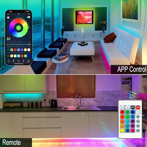 Smart RGB LED Strip Lights with App Control