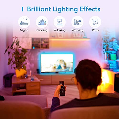 Smart LED WiFi Strip Lights, 16.4ft RGB App Control