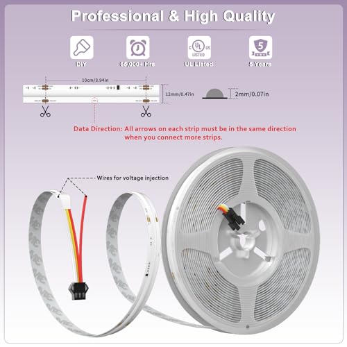20ft Addressable RGB LED Strip Light for DIY