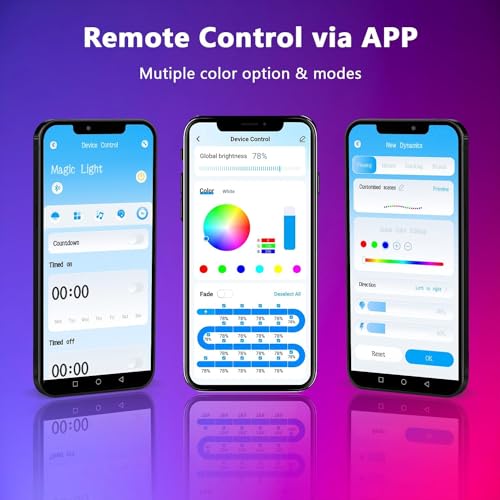 Phopollo 16.4ft Smart RGB LED Strip Lights