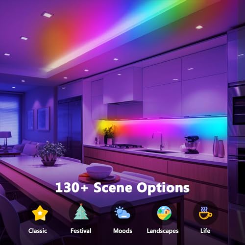 Phopollo 16.4ft Smart RGB LED Strip Lights