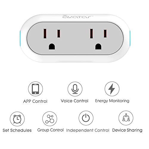 Smart Dual Socket Plugs for Energy Monitoring Alexa-Compatible