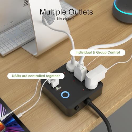 Smart Power Strip with USB Ports and WiFi Control