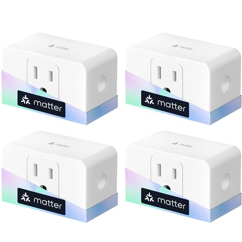 Meross Matter Smart Plug with Energy Monitoring - 4 Pack