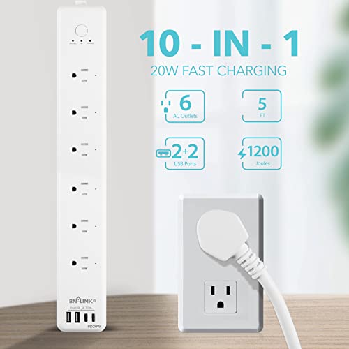 BN LINK Smart Power Strip with 6 Smart Outlets