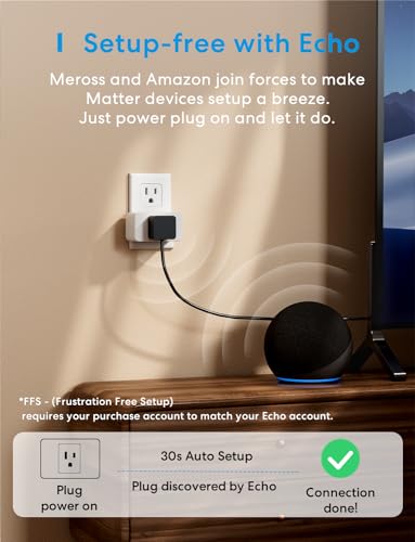 Meross Matter Smart Plug with Energy Monitoring - 4 Pack