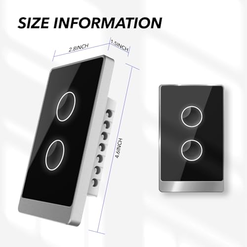 Smart Light Switch – 2-Gang, WiFi Compatible