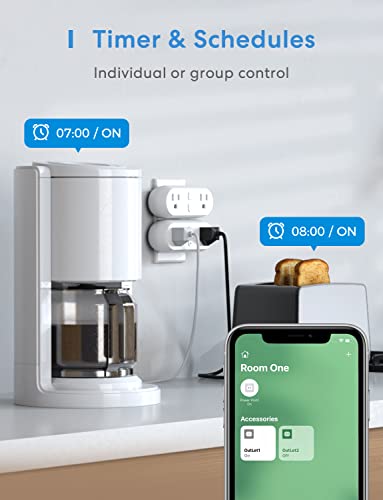 Meross 15A WiFi Dual Smart Plug 2-Pack