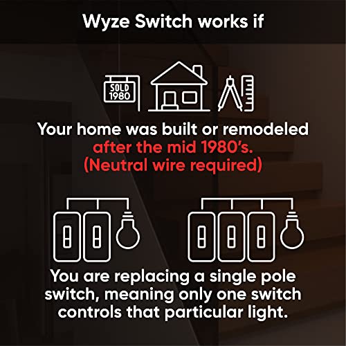 Wyze Smart Light Switch - WiFi, Alexa, Google Compatible
