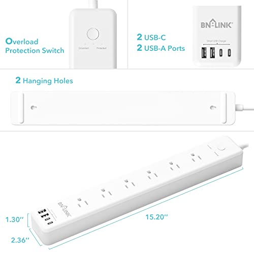 BN LINK Smart Power Strip with 6 Smart Outlets