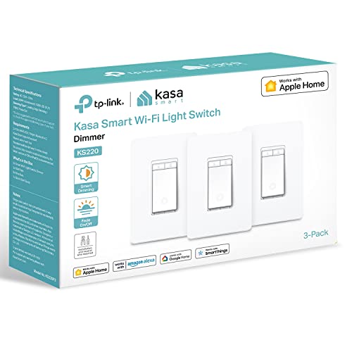 Kasa Smart Dimmer Switch for Apple HomeKit, 3-Pack
