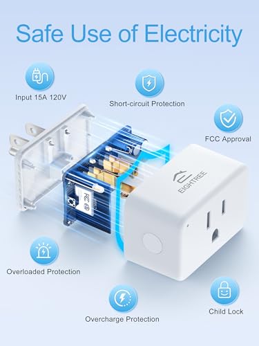 EIGHTREE Mini Smart Plug 15A - 4 Pack