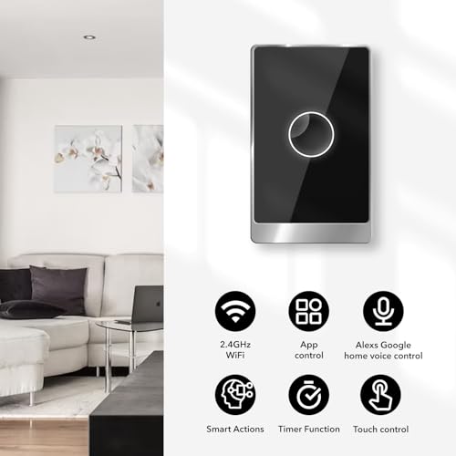 Smart Light Switch – 2-Gang, WiFi Compatible