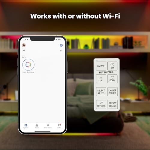 Smart RGBW LED Light Strip, 16FT, Wi-Fi Enabled