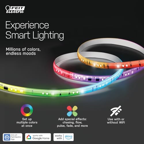 Smart RGBW LED Light Strip, 16FT, Wi-Fi Enabled