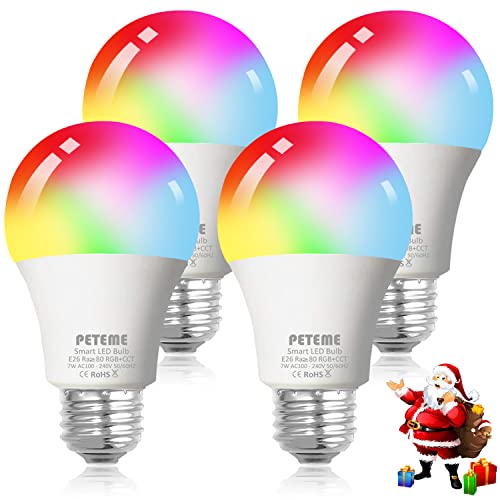 Smart WiFi LED Color Changing Light Bulbs 4-Pack