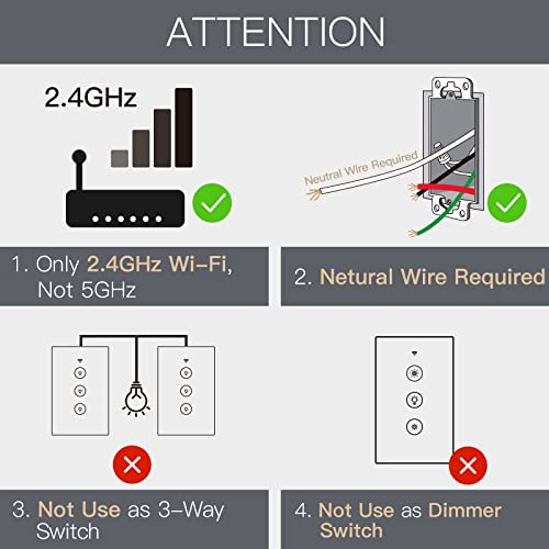 MOES WiFi Smart Touch Light Switch with Alexa