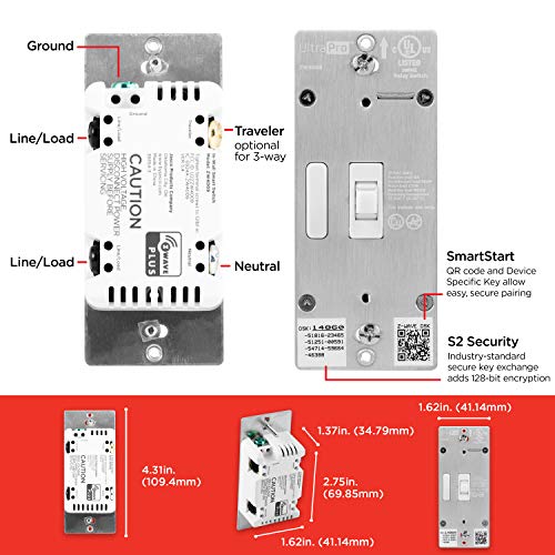 Z-Wave Smart Toggle Light Switch – Works with Alexa