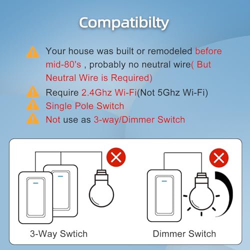 YNF Smart Wi-Fi Light Switches with Voice Control
