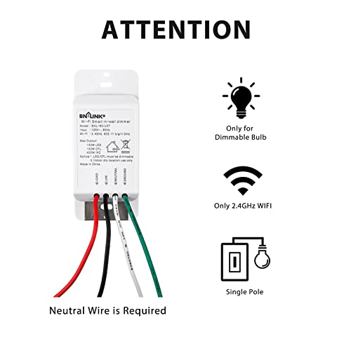 BN-LINK WiFi Smart Dimmer Switch for LED Lights