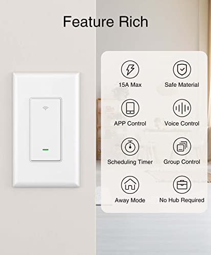 GHome Wi-Fi Smart Light Switch with Voice Control