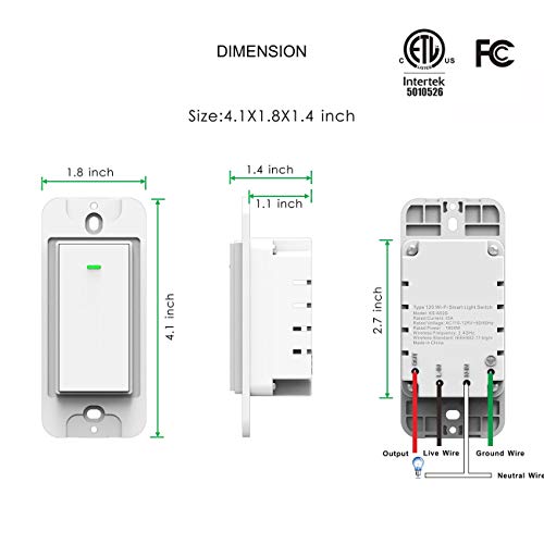 3-Gang Smart WiFi Light Switch for Alexa & Google