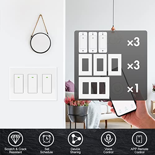 3-Gang Smart Switch Compatible with Alexa & Google
