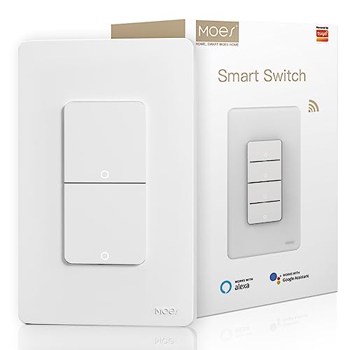 MOES Smart Wi-Fi Double Light Switch with Alexa