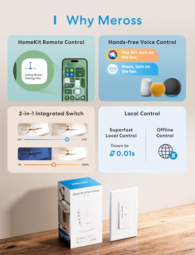Meross Smart Fan Control & Dimmer Switch Combo