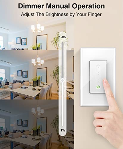 Smart Dimmer Switch Compatible with Alexa & Google Home