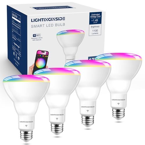 Smart BR30 Light Bulbs Compatible with Alexa/Google