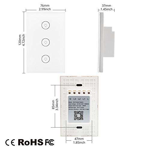 MOES WiFi Smart Touch Light Switch with Alexa