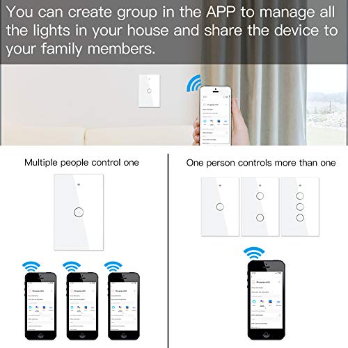 MOES Smart Touch Wall Switch - No Neutral Needed