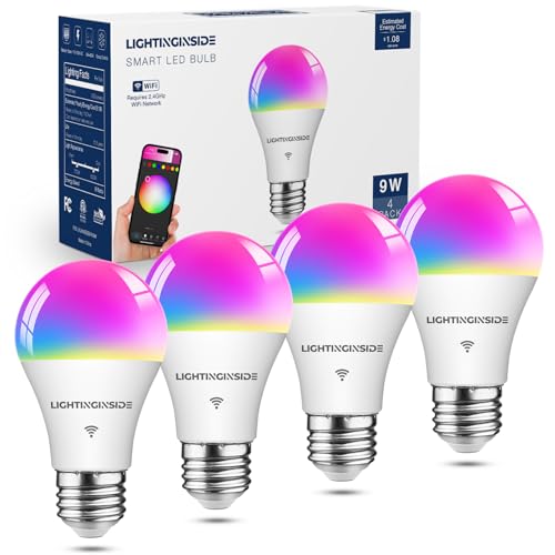 Smart WiFi Light Bulbs - Color Changing, 4 Pack
