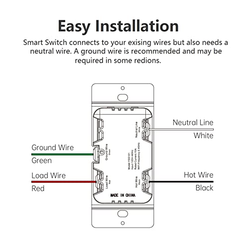 JUNLIT Smart Light Switch with Alexa & Google Assistant