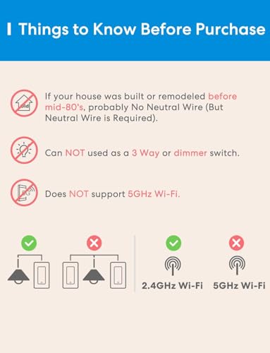 Meross Wi-Fi Smart Light Switch with Voice Control