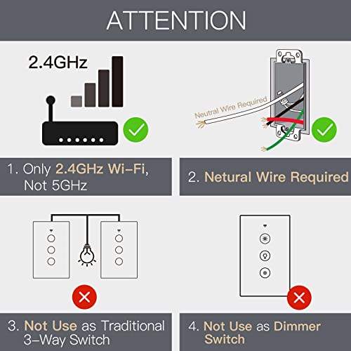 MOES 3-Gang Smart WiFi Touch Wall Switch