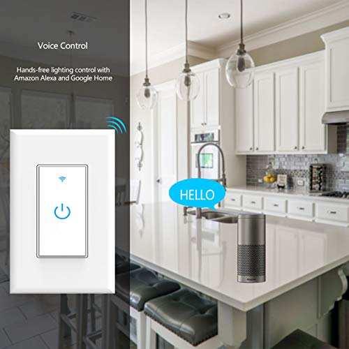 Smart WiFi Light Switch, Alexa & Google Home Compatible