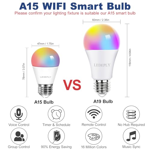 LEDEPLY Color Changing Smart LED Bulb, E26
