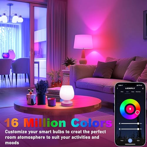 Dimmable Smart LED Bulb, Color Changing, WiFi