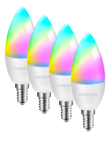 AVACUBE Smart E12 Candelabra Bulbs - 4 Pack