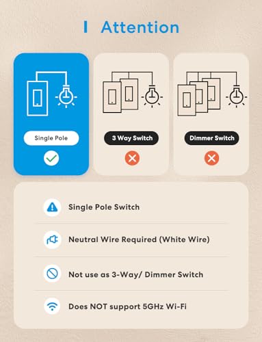 Meross Smart Light Switch 4-Pack with Voice Control