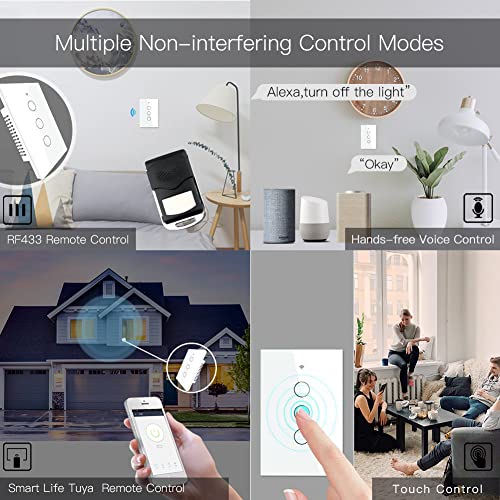 MOES 3-Gang Smart WiFi Touch Wall Switch